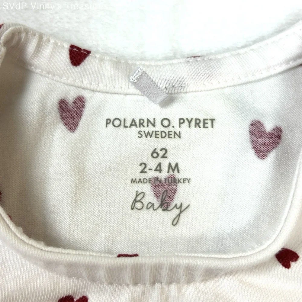 Polarn O. Pyret Baby Girl Organic Cotton 4pc Bundle Rainbow Heart Size 2-4M